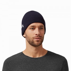 Palarie On Merino Beanie Barbati Bleumarin | 326179-RIL