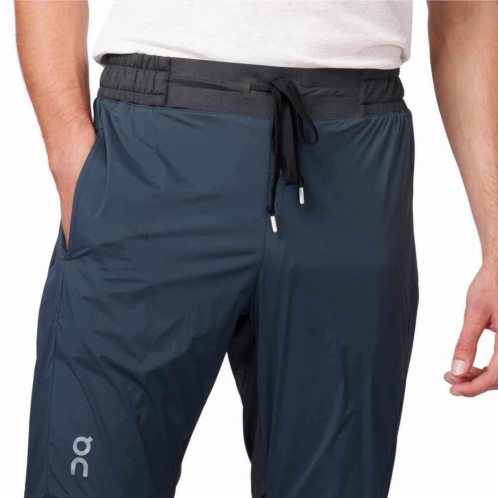 Pantaloni De Alergare On Running Barbati Bleumarin Negrii | 024397-MIC