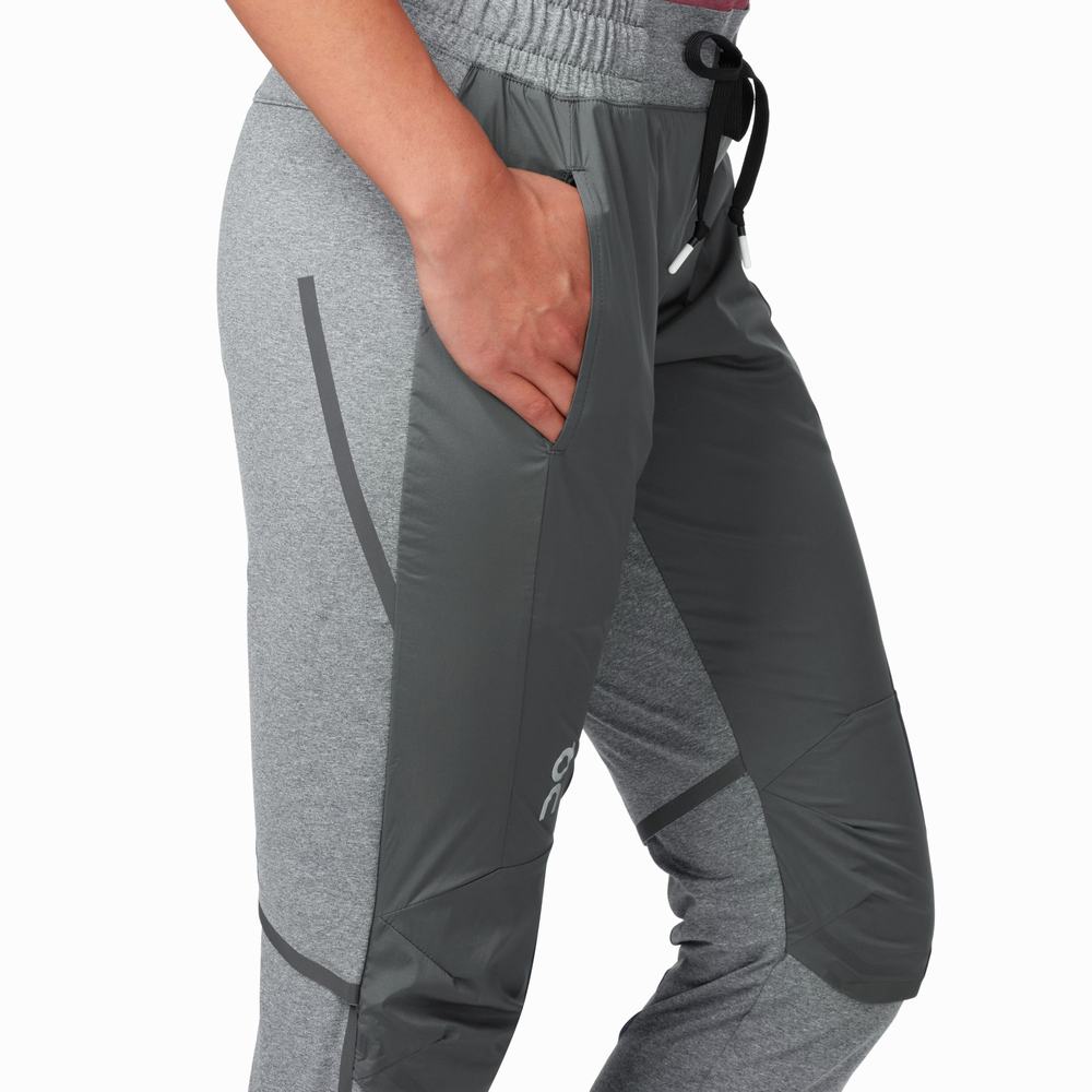 Pantaloni De Alergare On Running Dama Gri | 830529-EDC