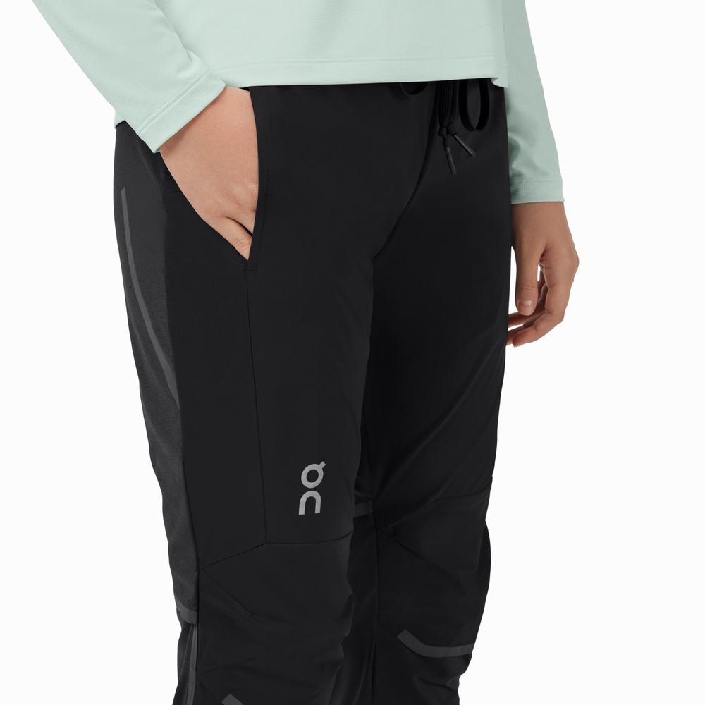 Pantaloni De Alergare On Running Dama Negrii | 742168-HPF