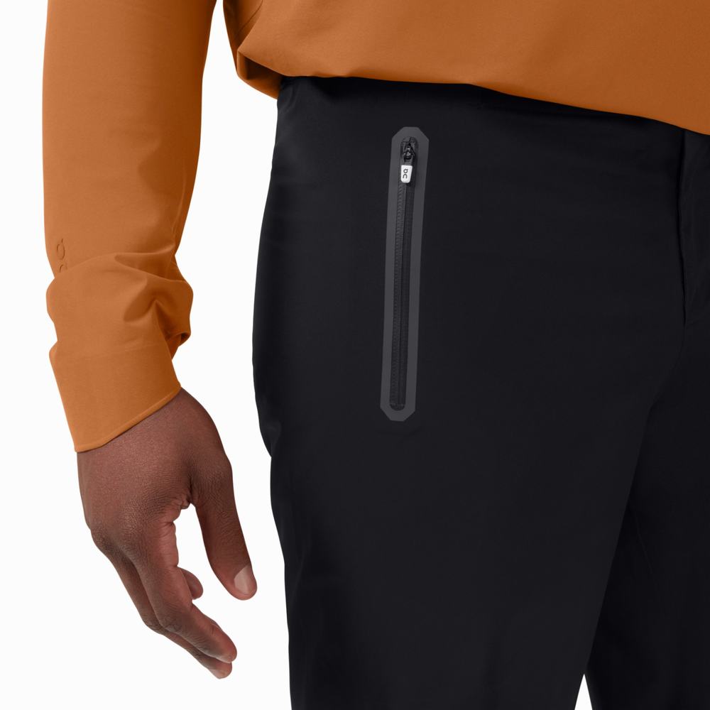 Pantaloni Scurți De Alergare On Waterproof Barbati Negrii | 732561-EBD